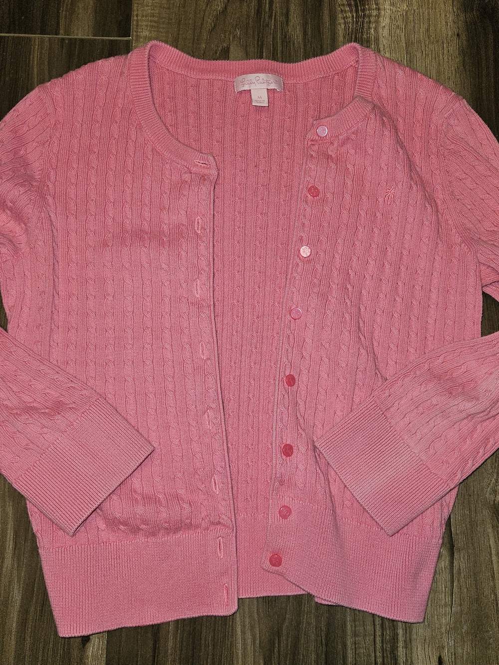 Lilly Pulitzer Pink Cable-Knit Cardigan